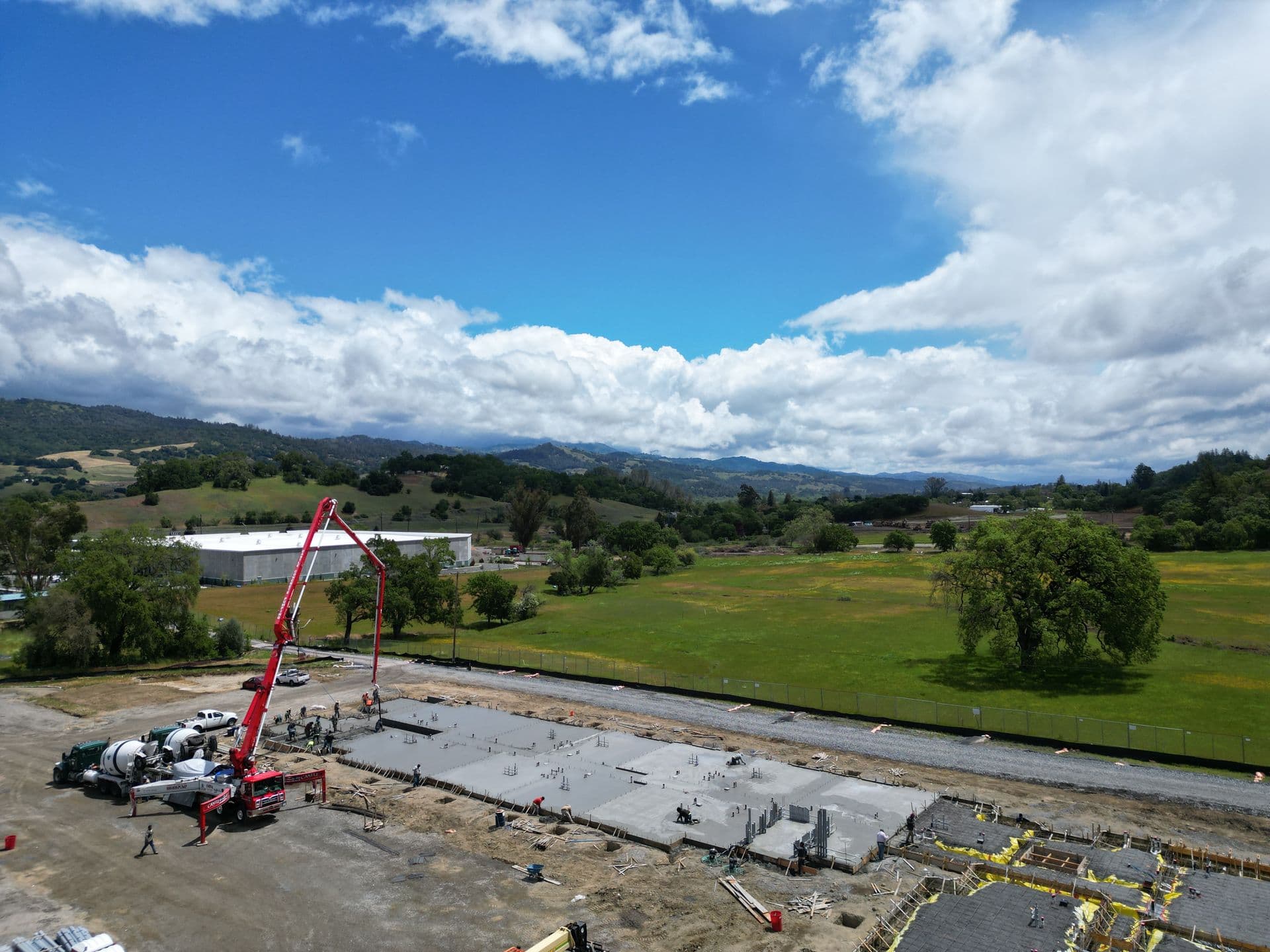 Drone overview of apartment pads