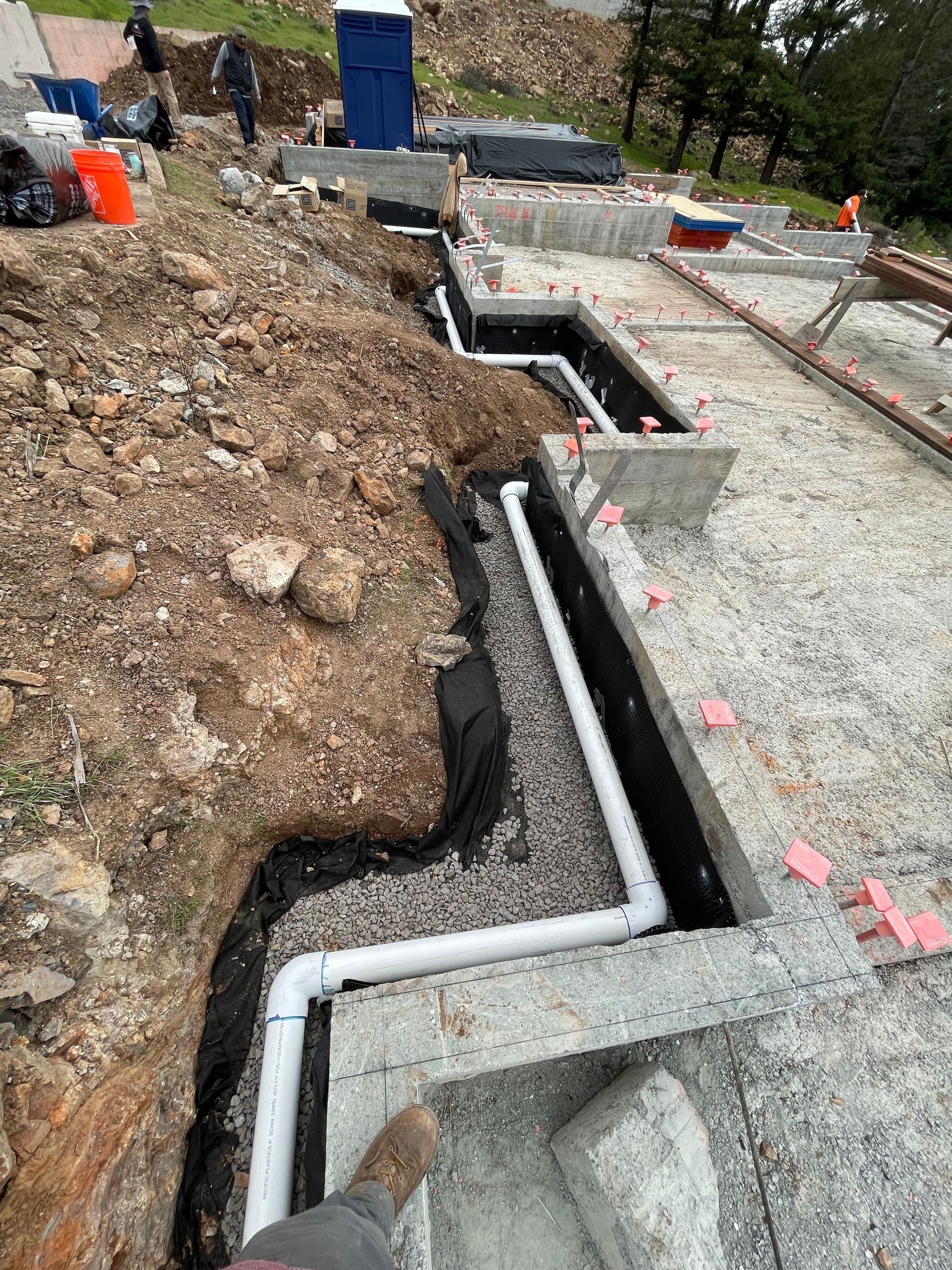 Water line hookup progress