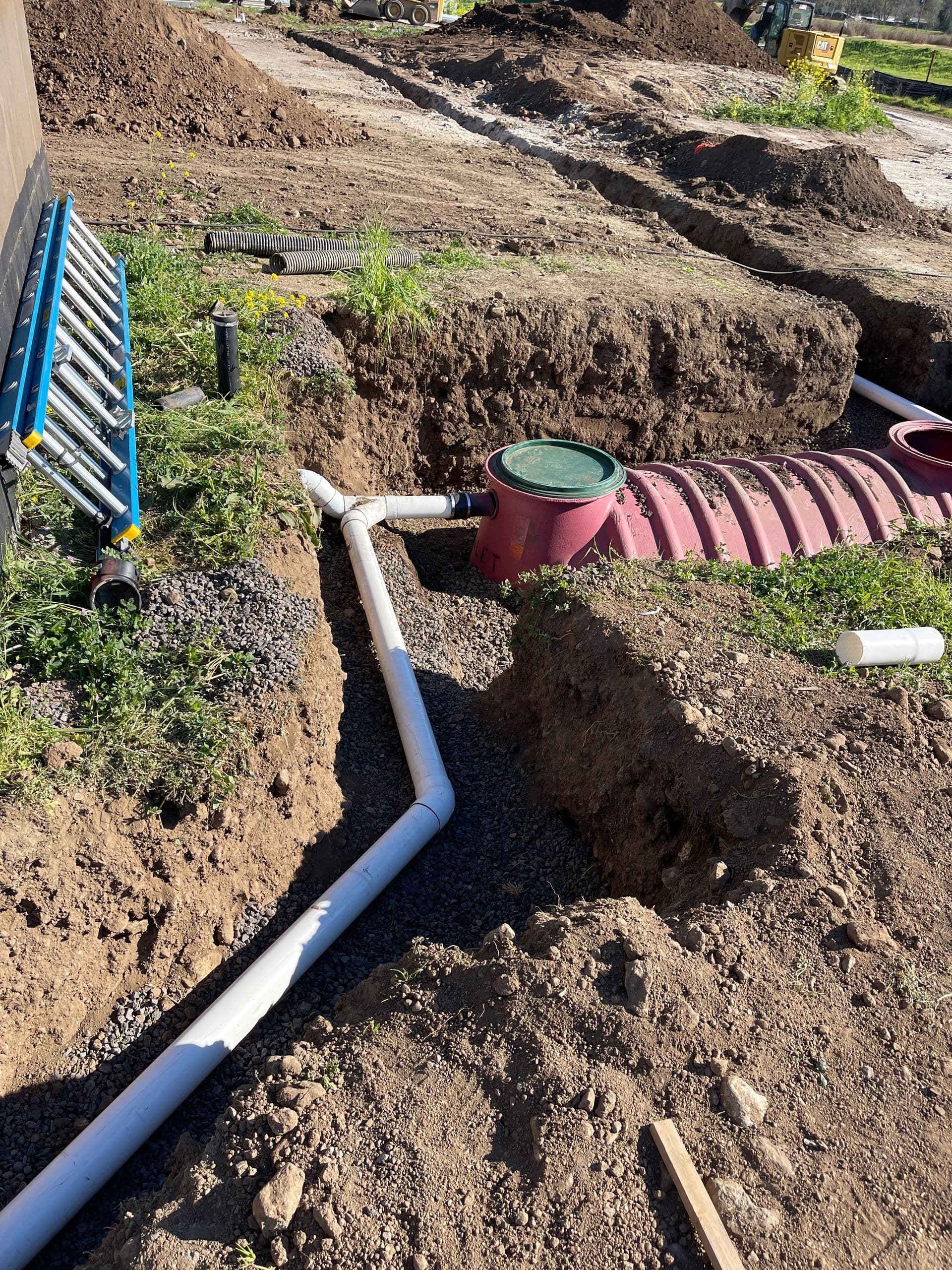Tank placement in excavation